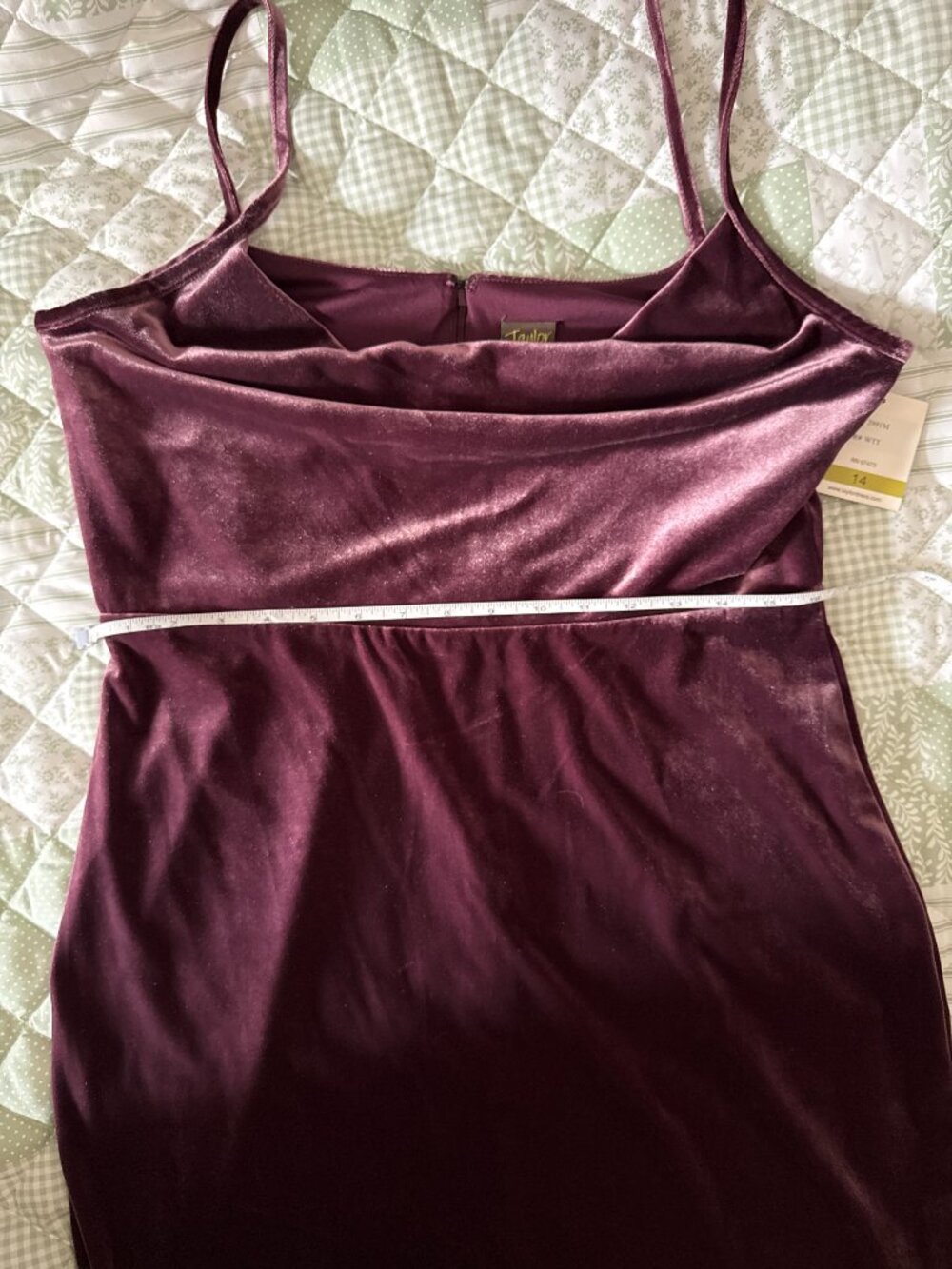 NWT Women's Taylor Dress Cowlneck Velvet Midi Wine Dress Size 14 2991M - Picture 15 of 16